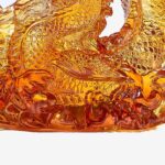 Buddha Stones Year of the Dragon Handmade Liuli Crystal Art Piece Protection Home Office Decoration With Base Decorations BS 2