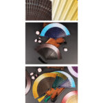 Buddha Stones Gradient Handheld Silk Bamboo Folding Fan