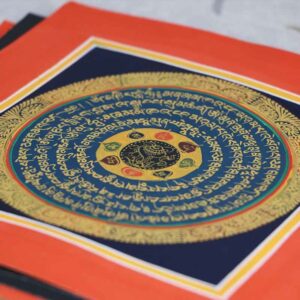 Buddha Stones Tibetan Handmade Thangka Painting Spiritual Blessing Blind Box Random Color Pattern Tibetan Thangka BS 55*55cm(Random Pattern)
