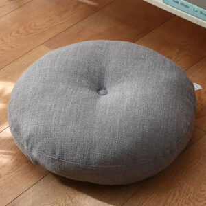 Buddha Stones Lotus Simple Pattern Linen Meditation Seat Cushion Home Living Room Decoration Decorations buddhastoneshop Detachable 40cm*10cm DimGray