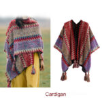 Buddha Stones Tibetan Shawl Knitting Warm Cloak Tibetan Tassel Scarf Tibetan Shawl BS 10