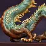 Buddha Stones Year Of The Dragon Auspicious Dragon Brass Copper Luck Success Office Decoration Decorations BS 5