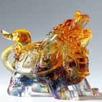 Buddha Stones Feng Shui Dragon Turtle Handmade Liuli Crystal Art Piece Home Office Decoration Decorations BS 3