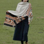 Buddha Stones Tibetan Shawl Colorful Geometry Winter Cozy Travel Scarf Wrap Tibetan Shawl BS 9