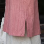 Buddha Stones Handmade Tie Dye Ramie Linen Frog-Button Midi Dress Wide Leg Pants With Pockets Midi Dress&Wide Leg Pants BS 22