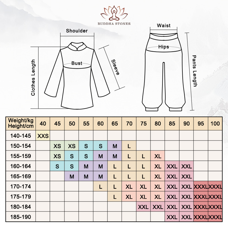 Simple Pattern Meditation Prayer Spiritual Zen Tai Chi Qigong Practice Unisex Clothing Set (Extra 30% Off | USE CODE: FS30) Clothes BS 2