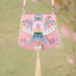 Buddha Stones Luck Embroidery Lotus Koi Fish Rabbit Flower Hanfu Bag Crossbody Bag Shoulder Bag Bag BS Pink Kite Flower