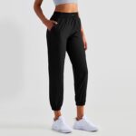 Buddha Stones High Waist Fitness Yoga Sports Jogger Track Pants With Pockets Sweatpants Track Pants BS Black XL(Waist 80cm/Hips 114cm/Length 95.5cm)