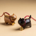 Buddha Stones Ebony Wood Green Sandalwood Lucky Cat Fu Character Lucky Fortune Bell Balance Car Hanging Decoration Car Hanging Decoration BS 1