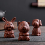 Buddha Stones Chinese Zodiac Purple Clay Wealth Ceramic Tea Pet Home Figurine Decoration Decorations BS 18