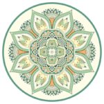 Buddha Stones Tibetan Lotus Mandala Enlightenment Foldable Natural Rubber Yoga Mat Decoration Yoga Mat buddhastoneshop 1400*1400*1mm Green Lotus
