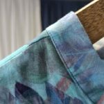 Buddha Stones Pink Flowers Green Leaves Print Frog-button Design Long Sleeve Ramie Linen Jacket Shirt Women's Shirts BS 11