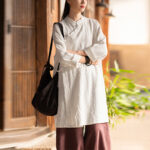 Buddha Stones Vintage Cotton Linen Blouse Women Long Sleeve Shirt Chinese Hanfu Top Long Sleeve Shirt BS 3