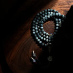 Buddha Stones 925 Sterling Silver 108 Mala Beads Eagle's Eye Stone Moonstone Positive Bracelet Mala Bracelet BS 18