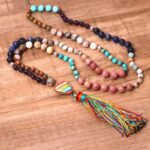 Buddha Stones Tibetan Turquoise Lazurite Zebra Jasper Balance Necklace Necklaces & Pendants BS 4