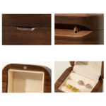 Buddha Stones Retro Handmade Black Walnut Wood Ring Jewelry Storage Box Leaf Wooden Gift Box Jewelry Storage Box BS 6