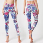 Buddha Stones Colorful Flower Petal Leaves Print Sports Exercise Fitness High Waist Leggings Women's Yoga Pants Women's Leggings BS 11