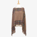 Buddha Stones Tibetan Colorful Striped Rhombus Pattern Shawl Tassels Pullover Winter Cozy Travel Scarf Wrap Tibetan Shawl BS 24
