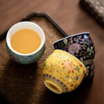 Buddha Stones Lotus Flower Pod Pattern Ceramic Teacup Kung Fu Tea Cup 80ml Cup BS 11