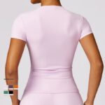 Buddha Stones Women Short Sleeve T-Shirt Top High Waist Leggings Pants For Sports Yoga 2-Piece Outfit BS 117
