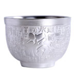 Buddha Stones Fu Character Dragon Phoenix Horse Koi Fish Silver Gilding Ceramic Teacup Kung Fu Tea Cup Cup BS 3