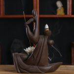 Buddha Stones Tibetan Lotus Blessing Incense Burner Decoration Decoration BS 6