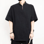 Buddha Stones Chinese Tang Suit Embroidery Half Sleeve Shirt Linen Men Clothing Men's Shirts BS 2