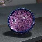 Buddha Stones Colorful Iris Flowers Chinese Jianzhan Kiln Change Porcelain Teacup Tenmoku Kung Fu Tea Cup Jian Zhan Tea Cup BS 5cm*8.5cm*110ml