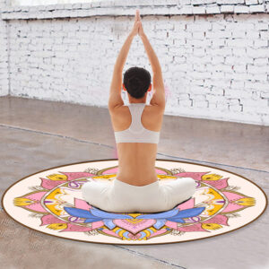 Buddha Stones Tibetan Lotus Mandala Enlightenment Foldable Natural Rubber Yoga Mat Decoration Yoga Mat buddhastoneshop main