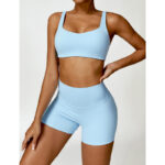 Buddha Stones Gym Sports Yoga Backless Bra Crop Tank Top Shorts 2-Piece Outfit BS 17
