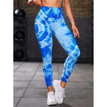 Buddha Stones Tie Dye Print Pants Sports Fitness Yoga High Waist Leggings Women's Yoga Pants Leggings BS 9