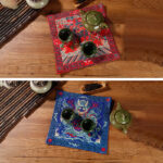 Buddha Stones Crane Phoenix Dragon Kirin Embroidered Cup Mat Pad Tea Cup Coaster Square Kung Fu Tea Mat Tea Mat BS 19