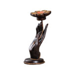 Buddha Stones Hand Pattern Wood Candlestick Home Candle Holder Decoration Candle Holder BS 22