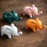 Buddha Stones Small Ceramic Elephant Home Tea Pet Figurine Desk Decoration Decorations BS 1