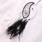 Buddha Stones Yin Yang  Dream Catcher Circular Net with Feathers Balance Decoration Decorations BS 6