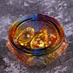Buddha Stones Handmade Liuli Crystal Treasure Bowl Art Piece Home Decoration Decorations BS 7