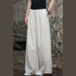 Buddha Stones Retro Wide Leg Pants Casual Women's Yoga Pants With Pockets Wide Leg Pants BS 11