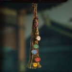 Buddha Stones Tibet Handmade Five God Of Wealth Thangka Protection Wall Car Hanging Decoration Car Hanging Decoration BS 12