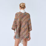 Buddha Stones Tibetan Colorful Striped Shawl Tassels Pullover Winter Cozy Travel Scarf Wrap Tibetan Shawl BS 26