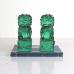 Buddha Stones 2Pcs Lion Statue Courage Strength Resin Home Office Decoration Decorations BS 13