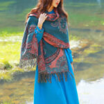 Buddha Stones Tibetan Vine Leaves Pattern Design Shawl Cozy Travel Scarf Wrap Tibetan Shawl BS 29