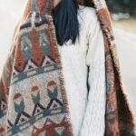 Buddha Stones Tibetan Shawl Classic Geometry Pattern Winter Cozy Travel Scarf Wrap Tibetan Shawl BS 7