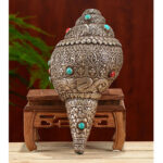 Buddha Stones Tibetan Handmade Natural Shankha Engraved Eight Auspicious Symbols Conch Shell Lucky Home Decoration Decorations BS 10