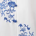 Buddha Stones Flower Embroidery Meditation Prayer Spiritual Zen Tai Chi Qigong Practice Unisex Clothing Set Clothes BS 14