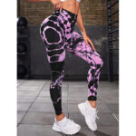 Buddha Stones Tie Dye Print Pants Sports Fitness Yoga High Waist Leggings Women's Yoga Pants Leggings BS 21