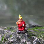 Buddha Stones Hand Painted Tibetan Lama Figures Carved Creative Home Office Car Decoration Ornament Desk Decoration BS Scripture Debate Lama