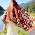 Buddha Stones Tibetan Flowers Leaves Pattern Design Shawl Cozy Travel Scarf Wrap Tibetan Shawl BS 32