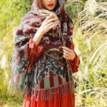 Buddha Stones Tibetan Flowers Leaves Branch Design Tassel Shawl Cozy Travel Scarf Wrap Tibetan Shawl BS 9