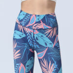 Buddha Stones Leaves Print Pants Sports Fitness Yoga High Waist Leggings Women's Yoga Pants Leggings BS 19