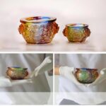 Buddha Stones Handmade Liuli Crystal Treasure Bowl Art Piece Home Decoration Decorations BS 19